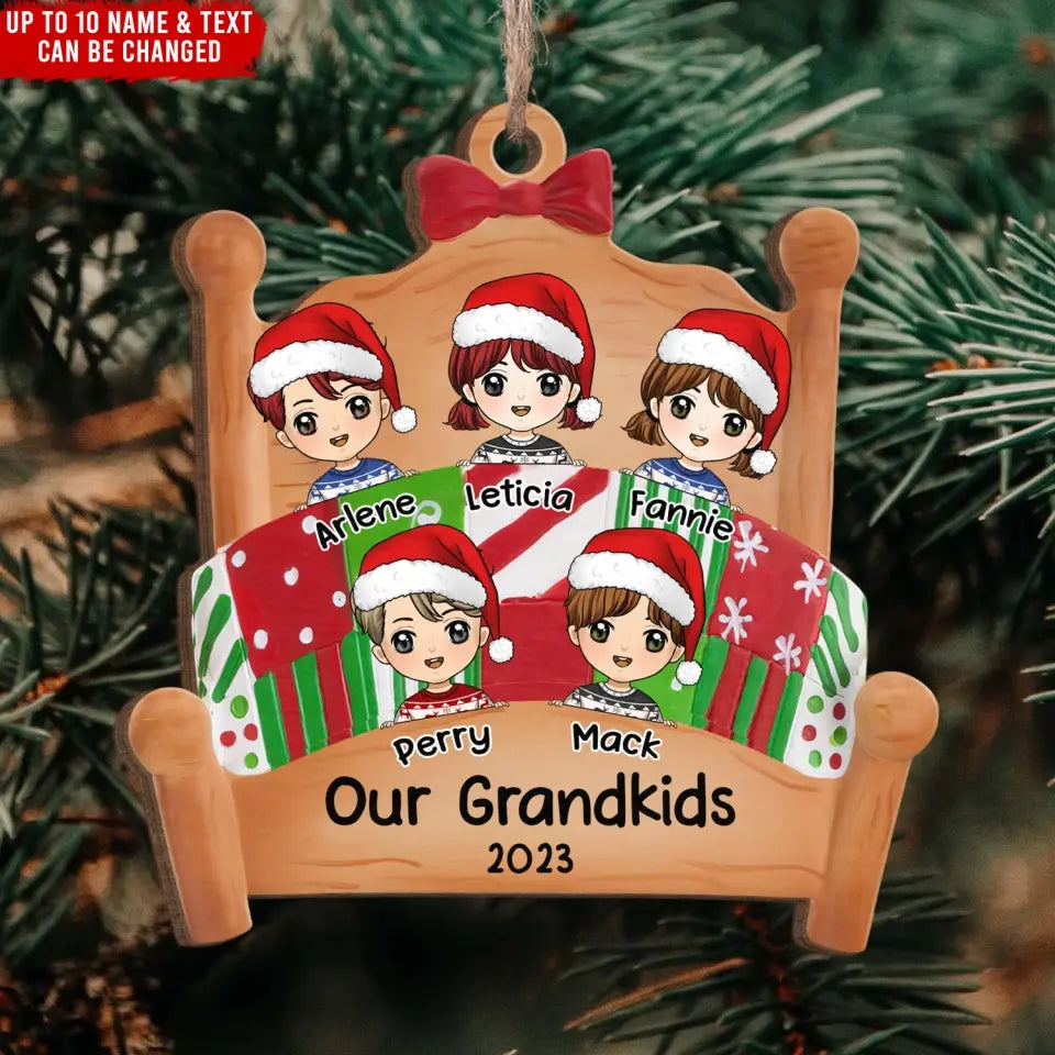 Our Grandkids - Personalized Wooden Ornament, Gift For Christmas - ORN110