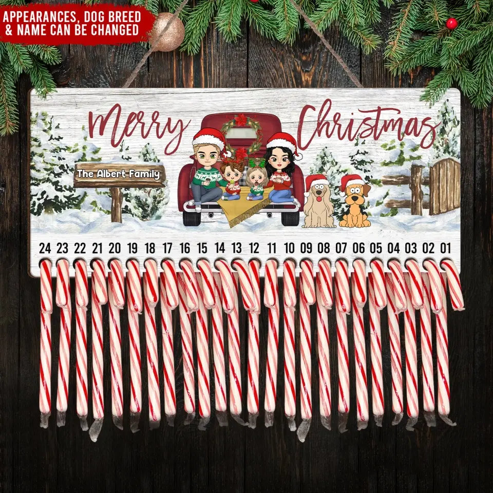 Merry Christmas - Personalized Christmas Countdown Sign - DS643