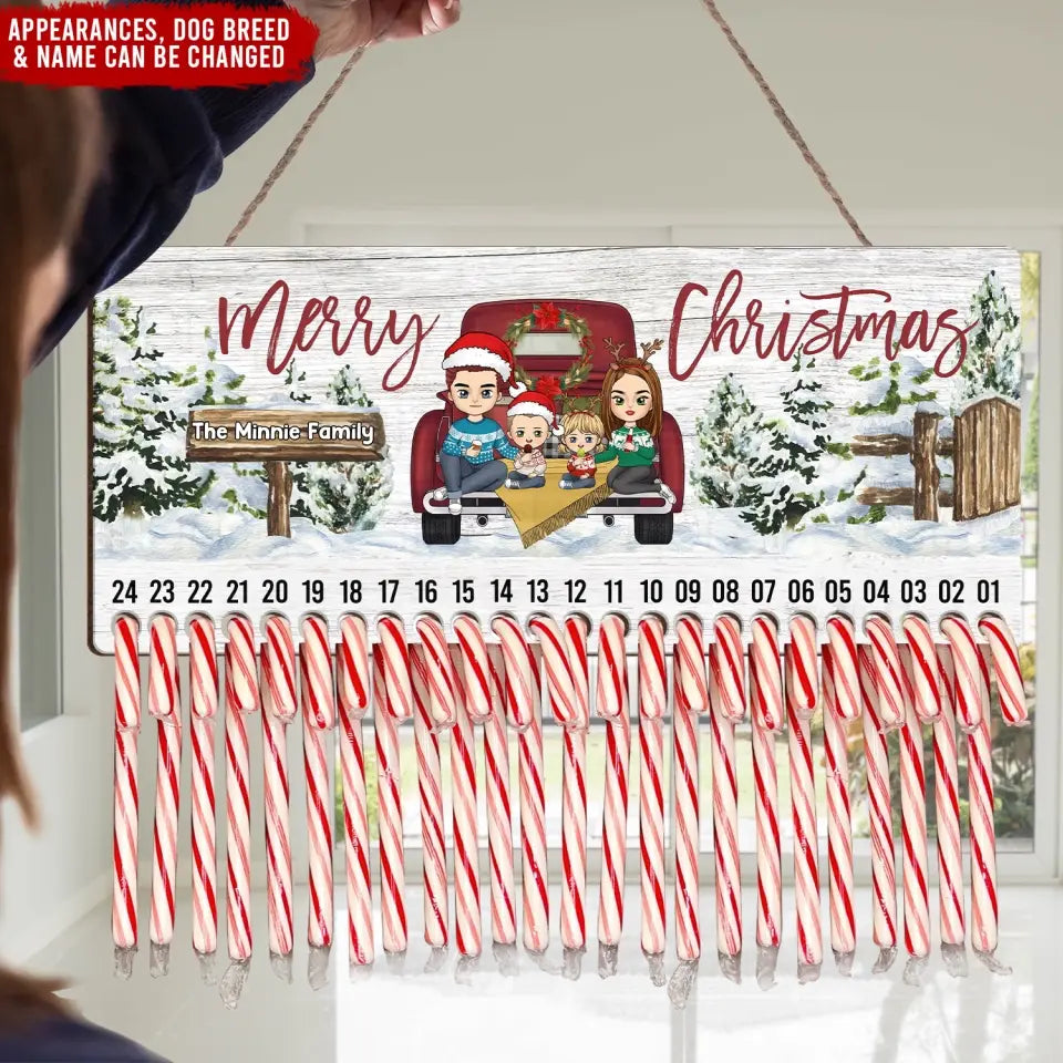 Merry Christmas - Personalized Christmas Countdown Sign - DS643