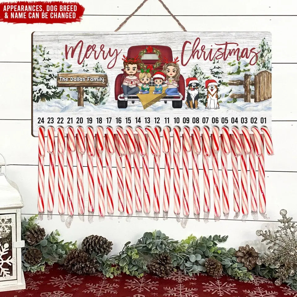 Merry Christmas - Personalized Christmas Countdown Sign - DS643