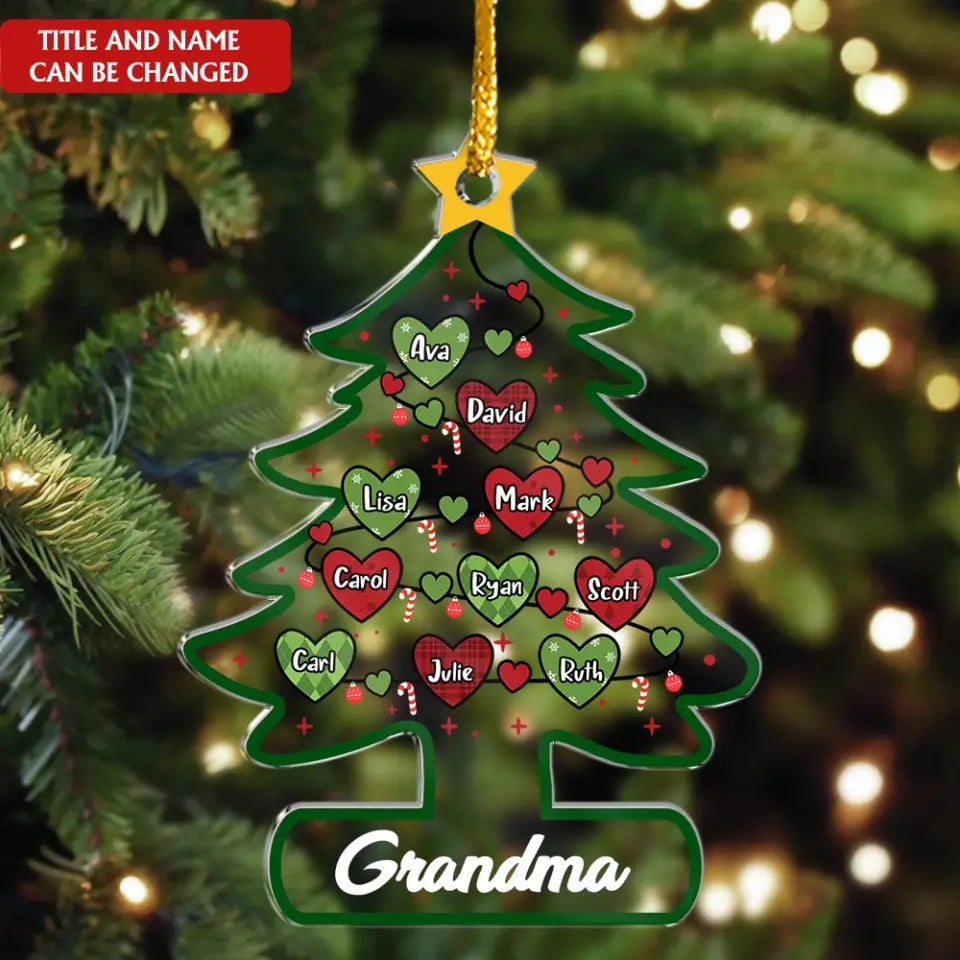 Grandma Christmas Tree - Personalized Acrylic Ornament, Christmas Gift For Grandma, Mom - ORN114