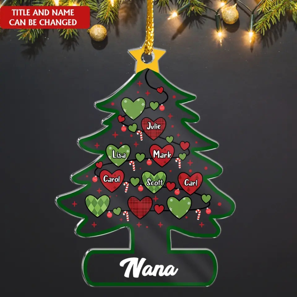 Grandma Christmas Tree - Personalized Acrylic Ornament, Christmas Gift For Grandma, Mom - ORN114