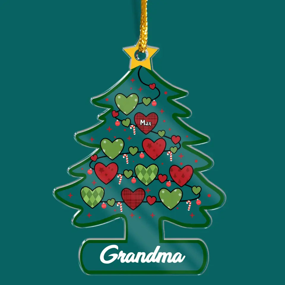 Grandma Christmas Tree - Personalized Acrylic Ornament, Christmas Gift For Grandma, Mom - ORN114