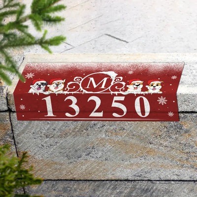 Christmas Address With Pets - Personalized Curb Decal, Gift For Christmas - CD01