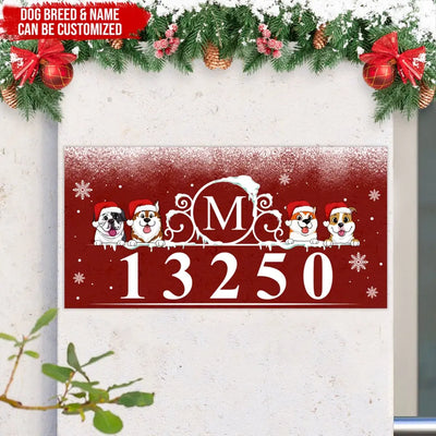 Christmas Address With Pets - Personalized Curb Decal, Gift For Christmas - CD01