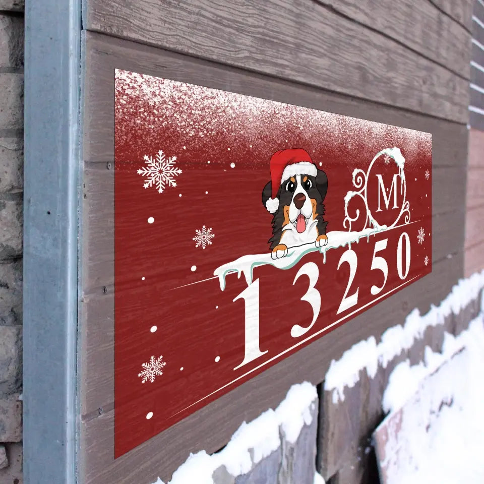 Christmas Address With Pets - Personalized Curb Decal, Gift For Christmas - CD01