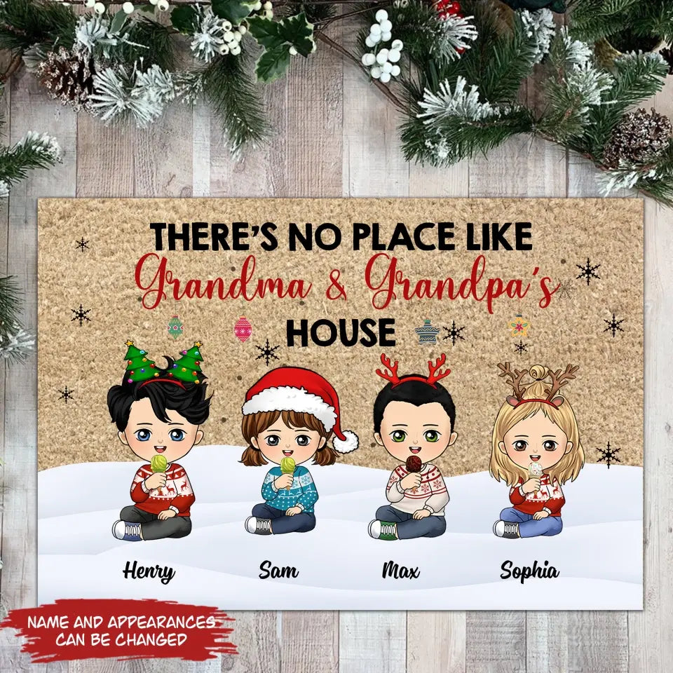 There’s No Place Like Grandma & Grandpa’s House - Personalized Doormat, Gift For Christmas - DM248
