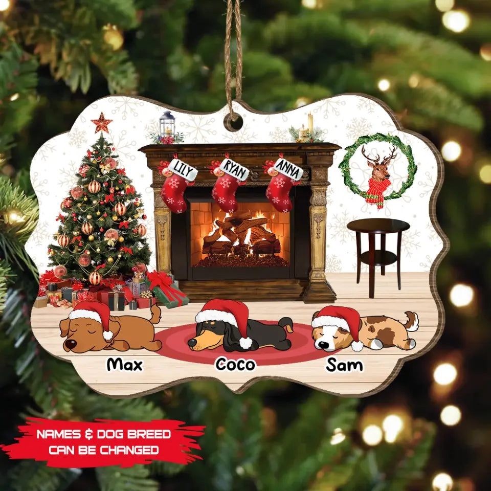 Christmas Fireplace Scene Maker, Stocking Separate - Personalized Wooden Ornament, Gift For Christmas - ORN122