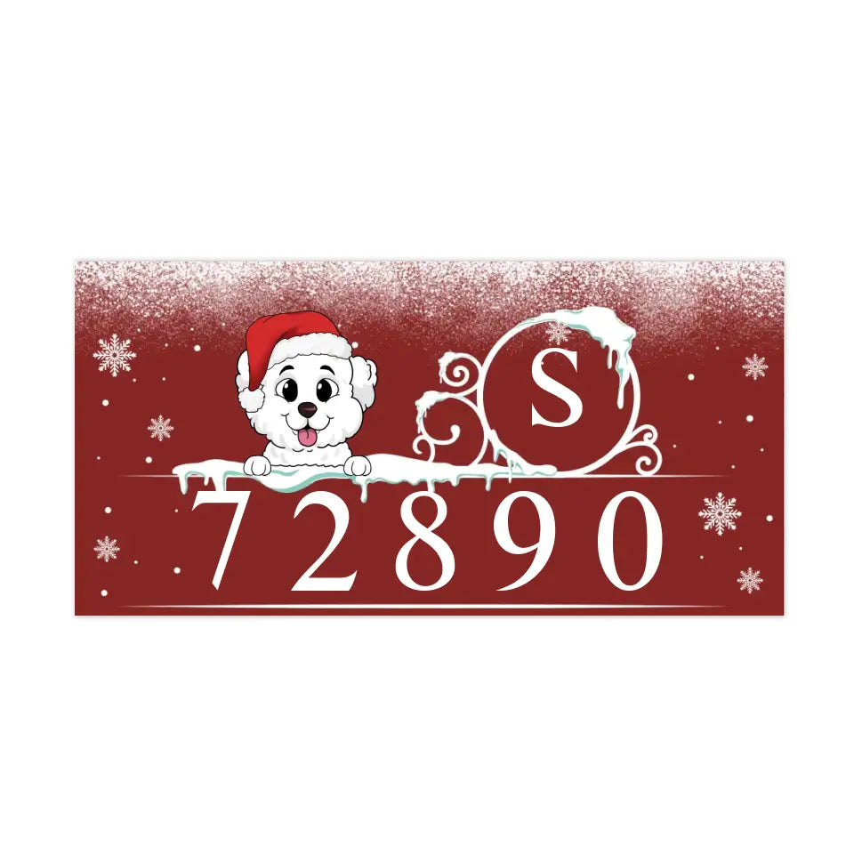 Christmas Address With Pets - Personalized Curb Decal, Gift For Christmas - CD01