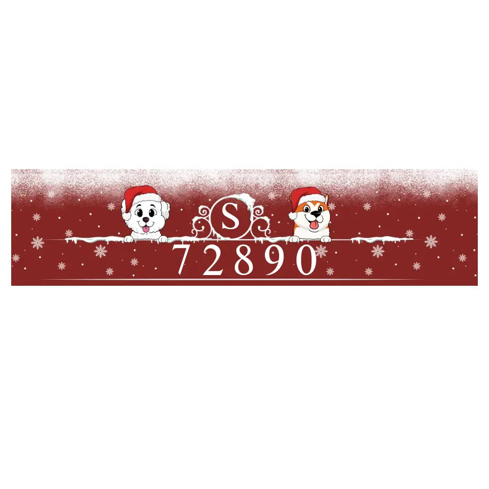 Christmas Address With Pets - Personalized Curb Decal, Gift For Christmas - CD01