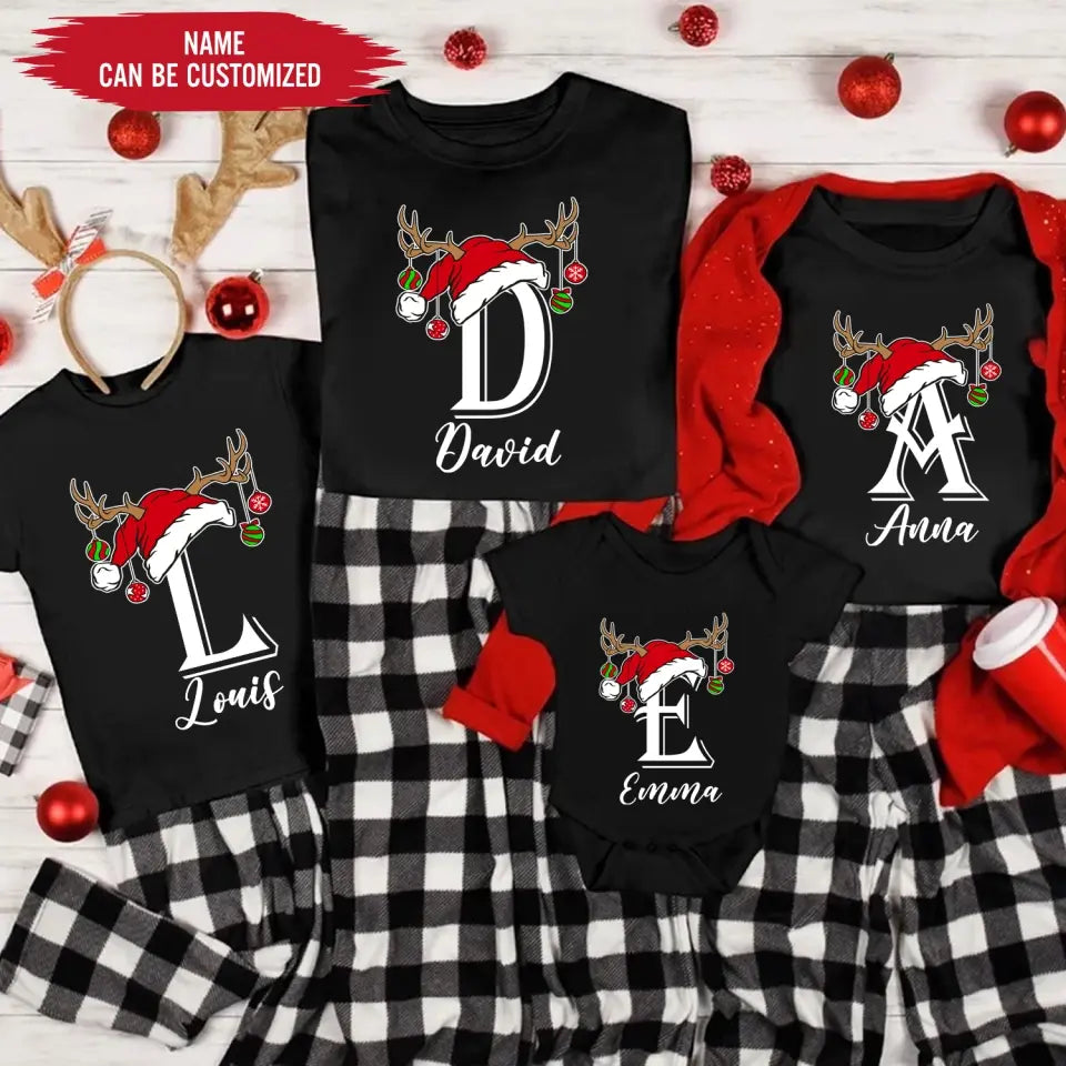 Monogrammed Family Christmas - Personalized T-Shirt, Christmas Gift - TS1018