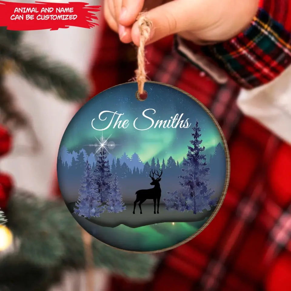 Northern Lights - Personalized Wooden Ornament, Gift For Christmas - ORN125