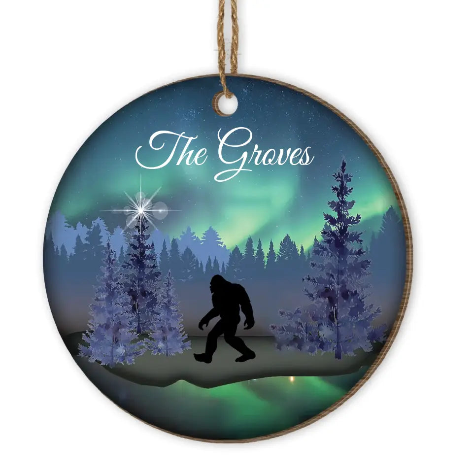 Northern Lights - Personalized Wooden Ornament, Gift For Christmas - ORN125