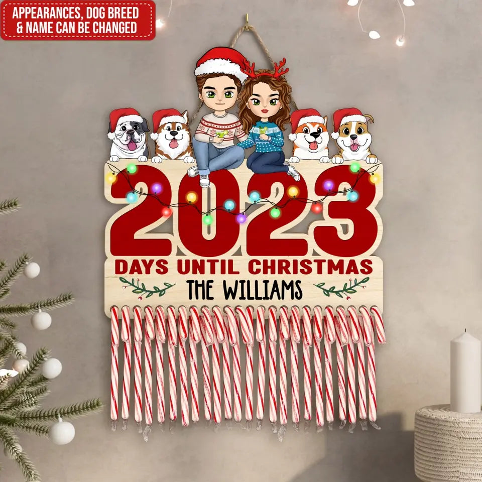 Family Days Until Christmas - Personalized Christmas Countdown Sign, Christmas Gift For Family - DS646