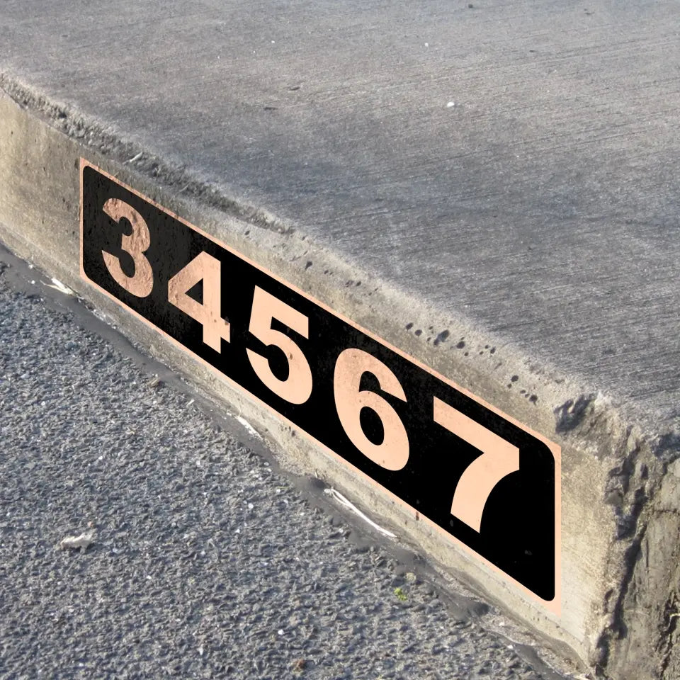 Curb Wrap Address Decal - Personalized Curb Decal - CD06