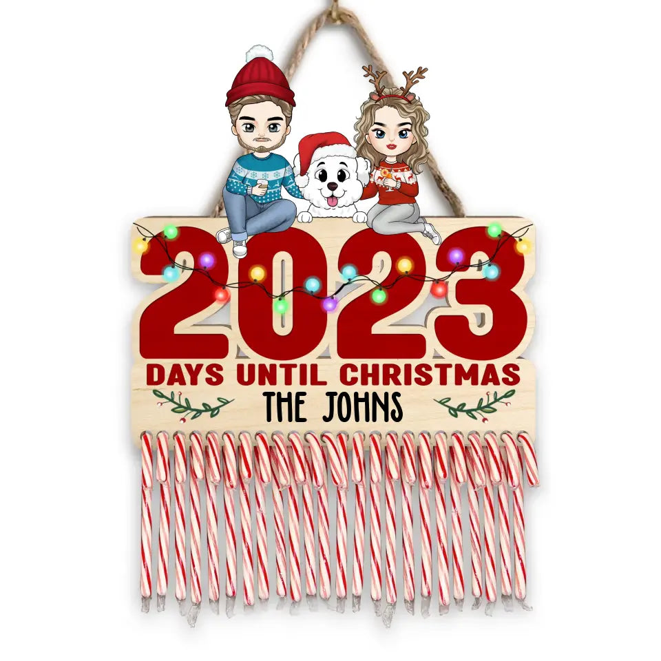 Family Days Until Christmas - Personalized Christmas Countdown Sign, Christmas Gift For Family - DS646