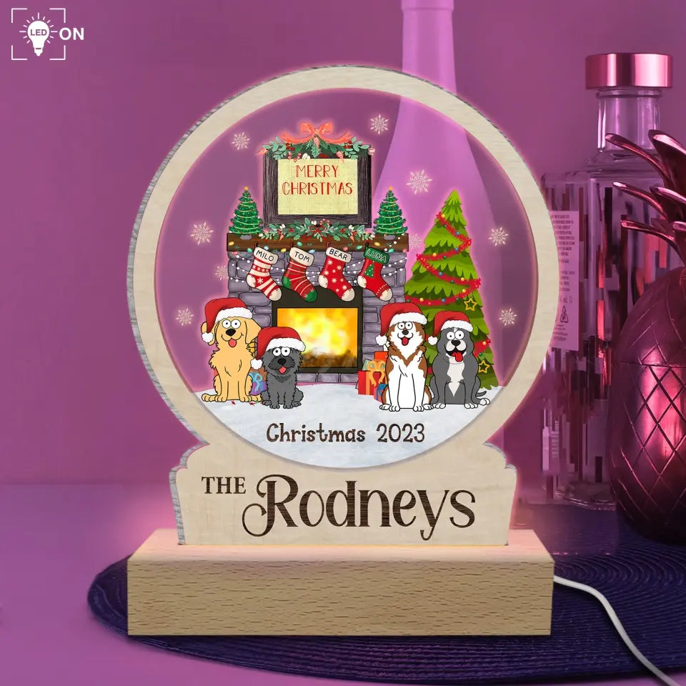 Stockings Family - Personalized Acrylic Lamp, Gift For Christmas - L87