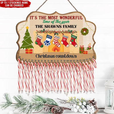 It's the Most Wonderful Time of the Year - Personalized Christmas Countdown Sign, Christmas Gift - DS650