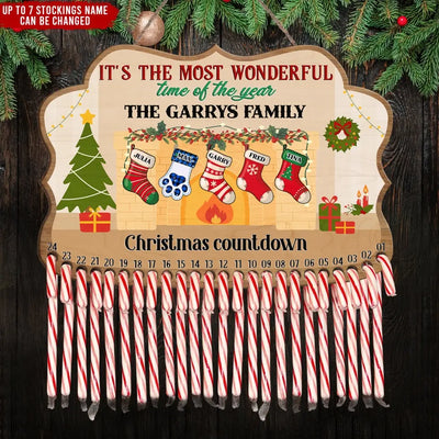 It's the Most Wonderful Time of the Year - Personalized Christmas Countdown Sign, Christmas Gift - DS650