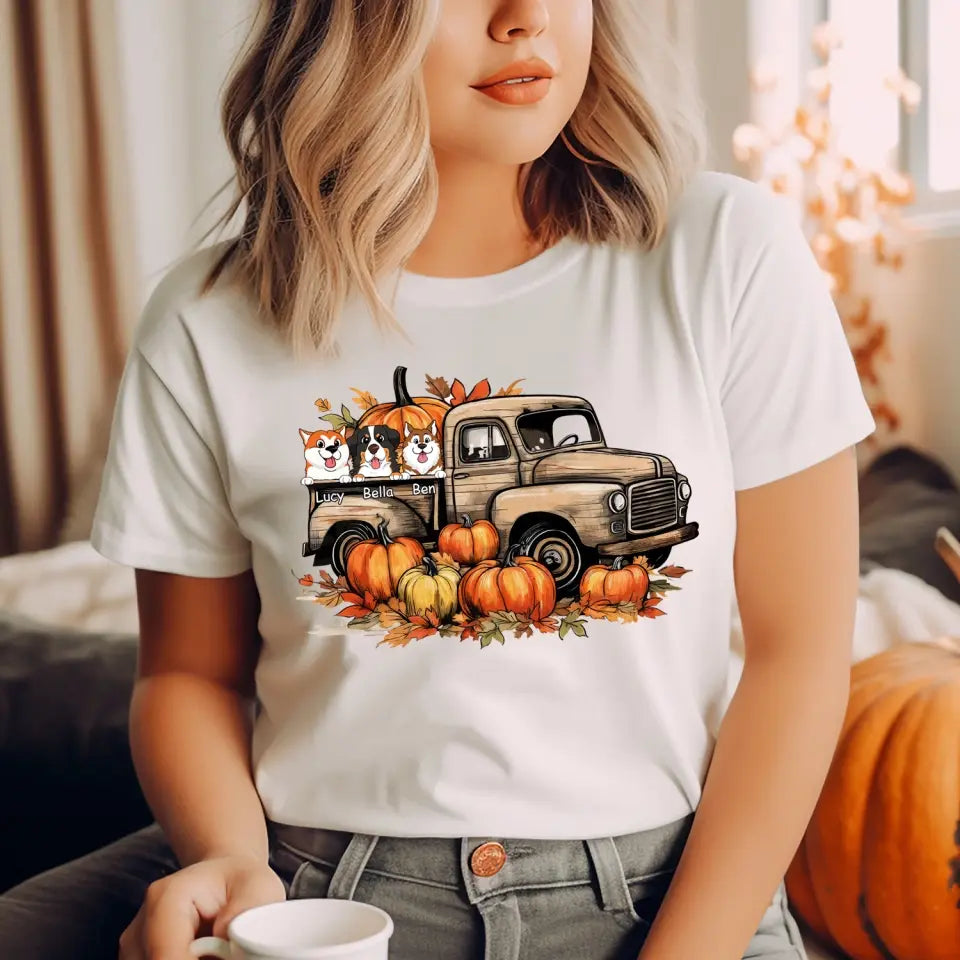 Thanksgiving Truck - Personalized T-Shirt, Gift For Dog Lovers - TS1019