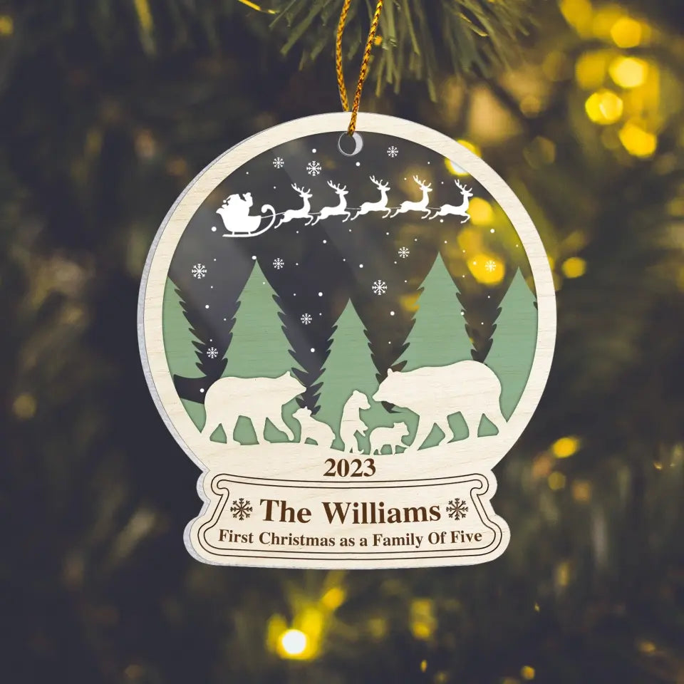 First Christmas As A Family Of Four - Personalized Acrylic Ornament, Gift For Christmas - ORN138