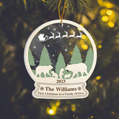 First Christmas As A Family Of Four - Personalized Acrylic Ornament, Gift For Christmas - ORN138