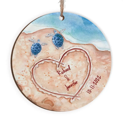 Couples Name In The Sand - Personalized Ornament, Gift For Christmas - ORN135