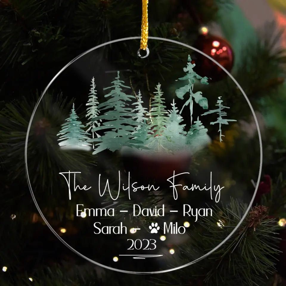Family Members Name - Personalized Acrylic Ornament, Gift For Christmas - ORN139