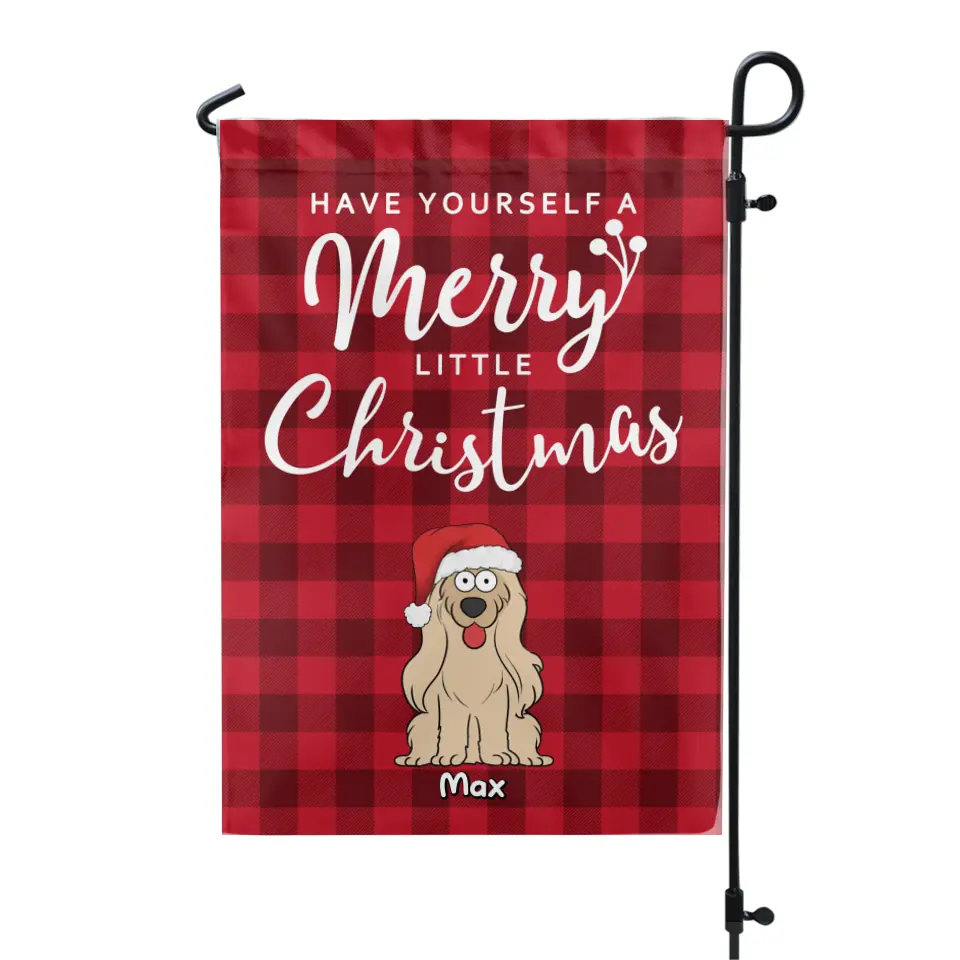 Merry Little Christmas Holiday With Dogs - Personalized Garden Flag, Christmas Gift  - GF142