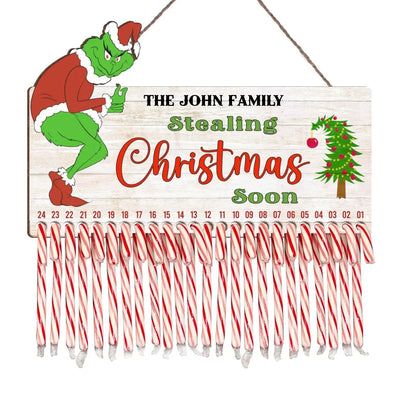 Stealing Christmas Soon - Personalized Christmas Countdown Sign - DS657
