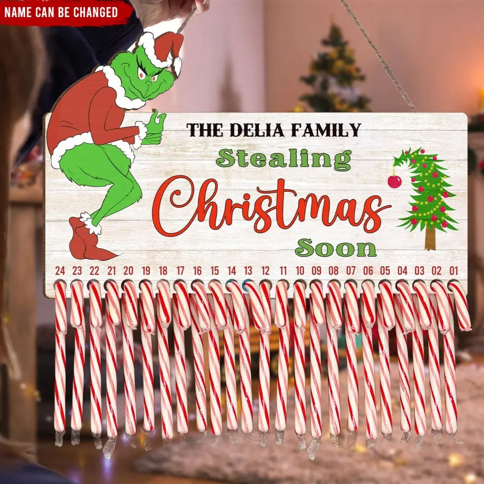 Stealing Christmas Soon - Personalized Christmas Countdown Sign - DS657