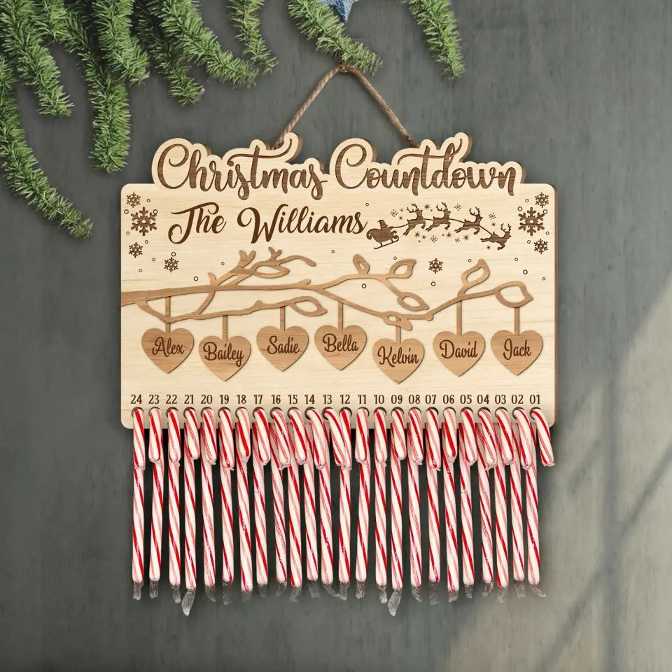 Our Family Tree - Personalized Christmas Countdown Sign, Gift For Christmas - DS658