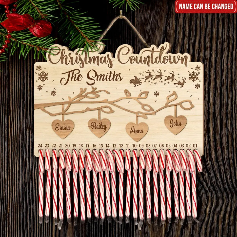 Our Family Tree - Personalized Christmas Countdown Sign, Gift For Christmas - DS658