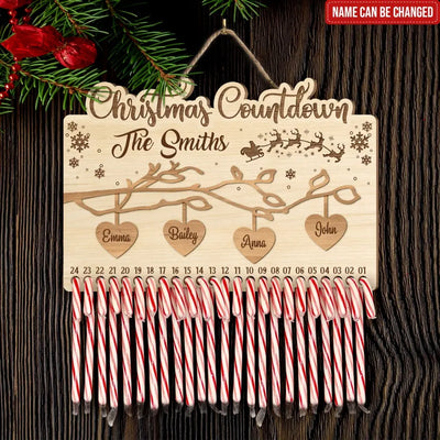 Our Family Tree - Personalized Christmas Countdown Sign, Gift For Christmas - DS658