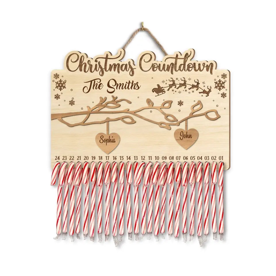 Our Family Tree - Personalized Christmas Countdown Sign, Gift For Christmas - DS658