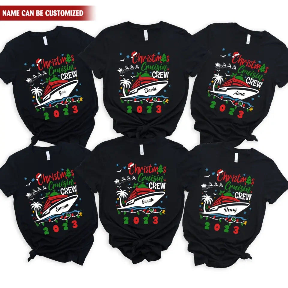Christmas Cruise Shirt - Personalized T-Shirt, Christmas Family Vacation Shirt - TS1020