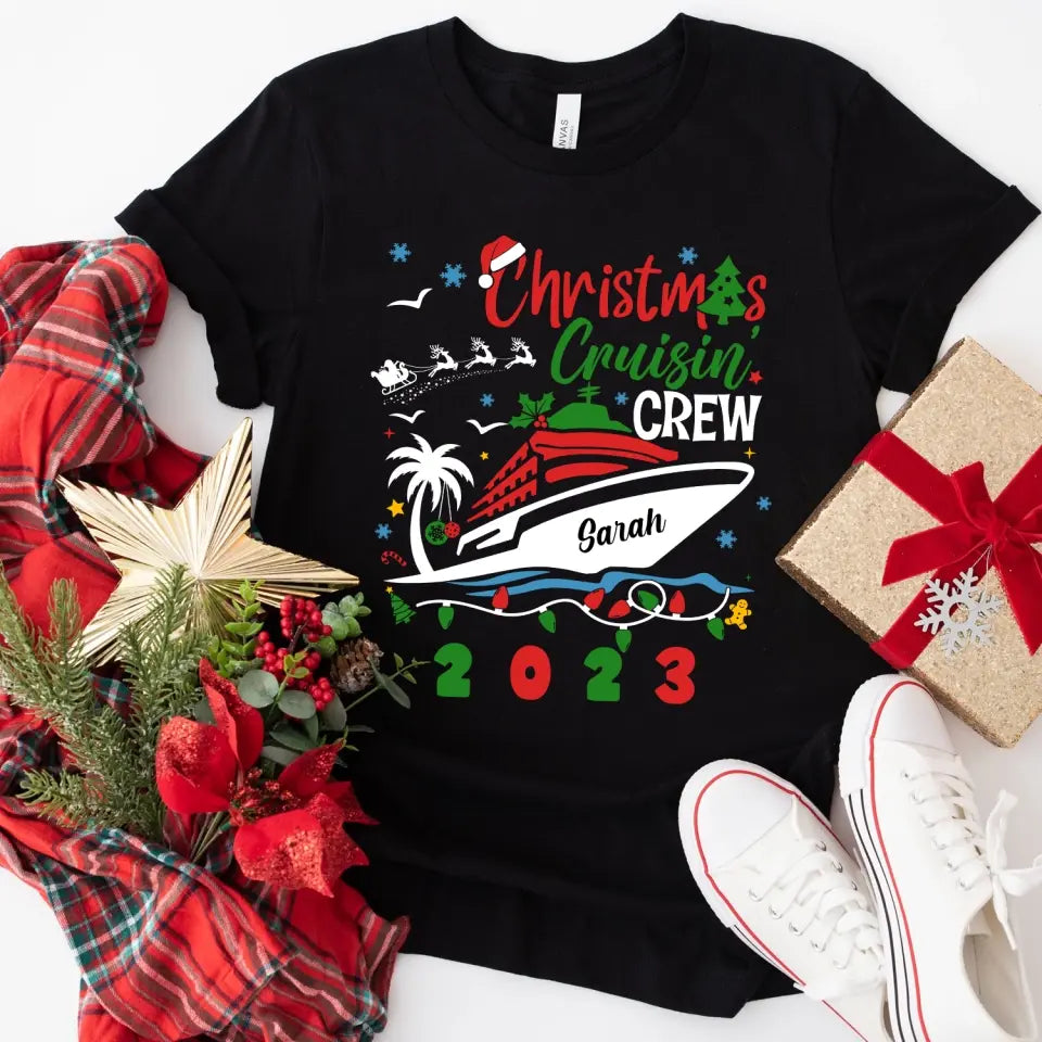 Christmas Cruise Shirt - Personalized T-Shirt, Christmas Family Vacation Shirt - TS1020