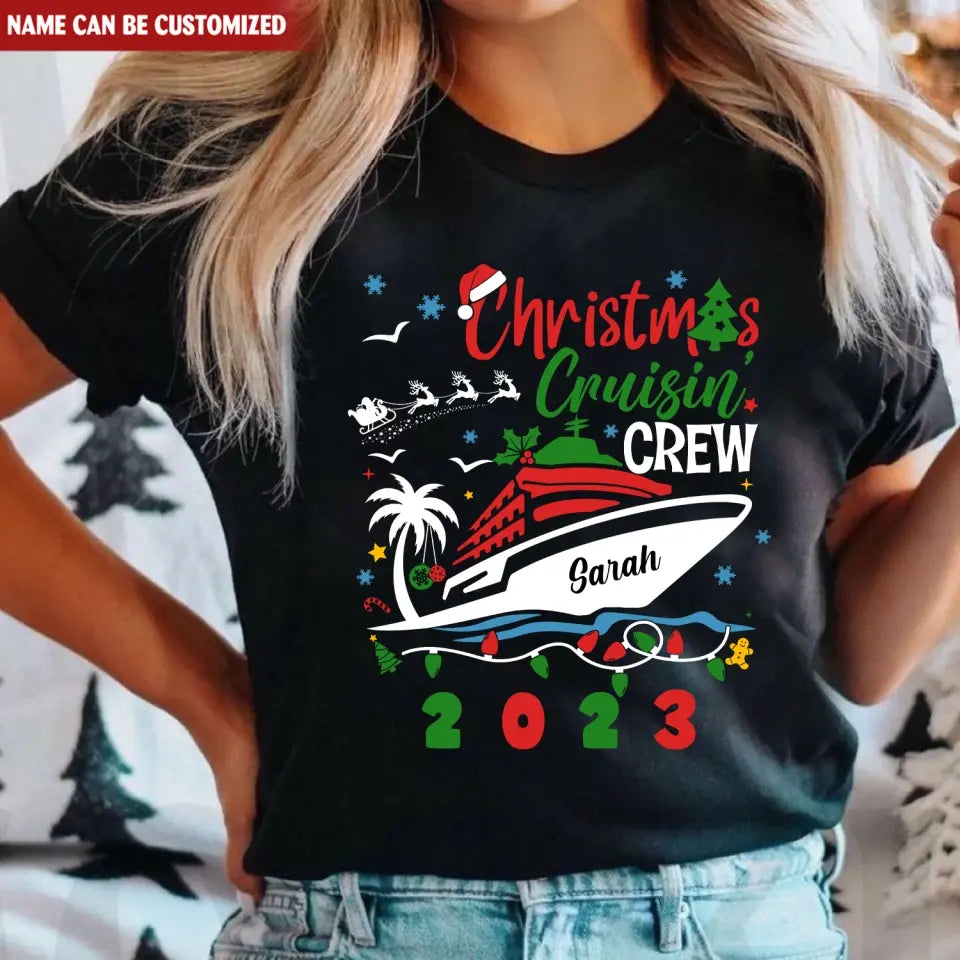 Christmas Cruise Shirt - Personalized T-Shirt, Christmas Family Vacation Shirt - TS1020