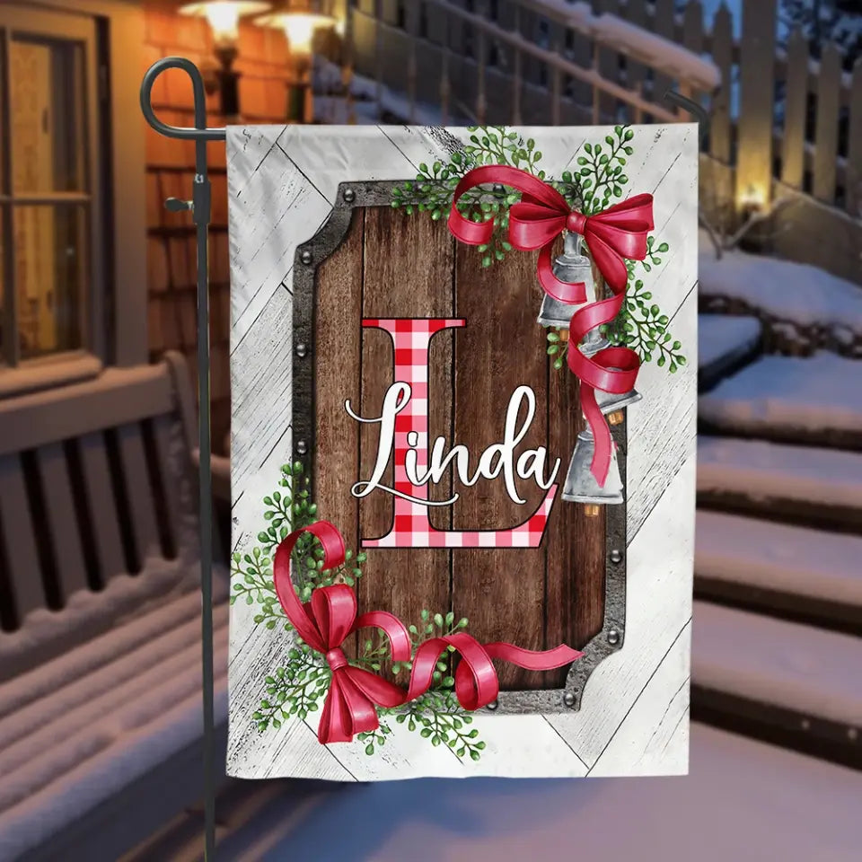 Merry Christmas House - Personalized Garden Flag, Christmas Decor - GF144