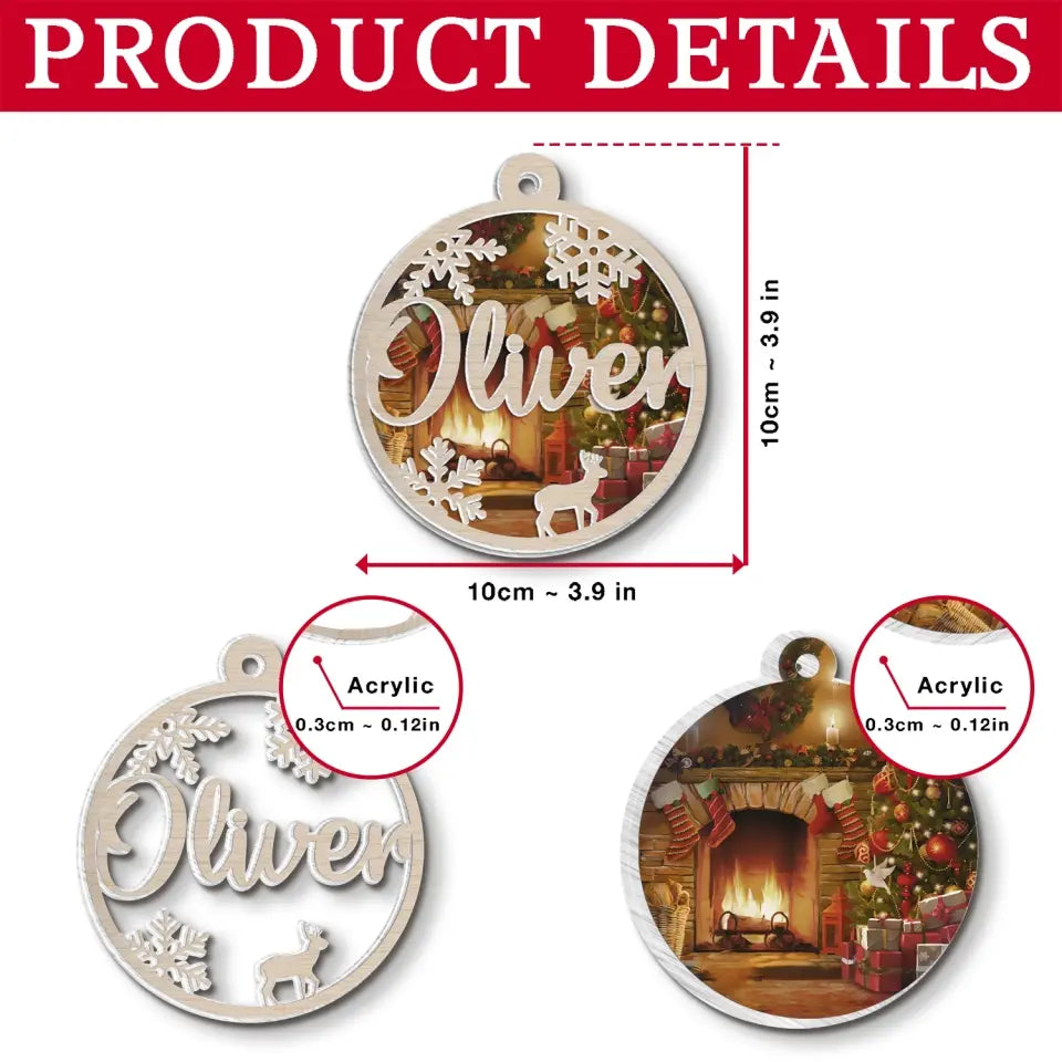 Christmas Custom Name - Personalized Suncatcher Ornament, Christmas Gift - SUN18