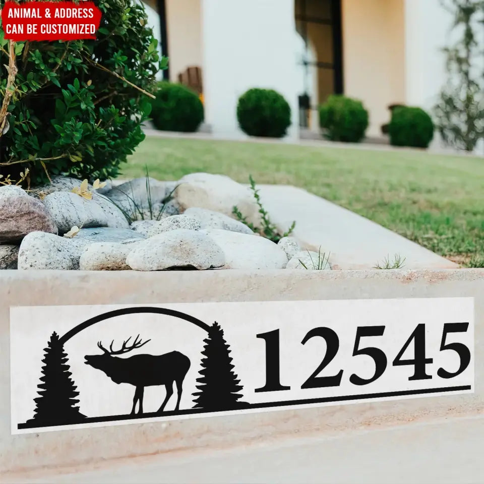 Wild Animal Adventure - Personalized Curb Decal, Custom Address Curb Decal - CD10