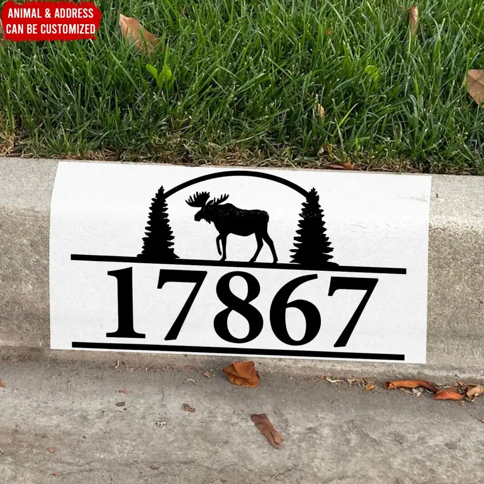 Wild Animal Adventure - Personalized Curb Decal, Custom Address Curb Decal - CD10