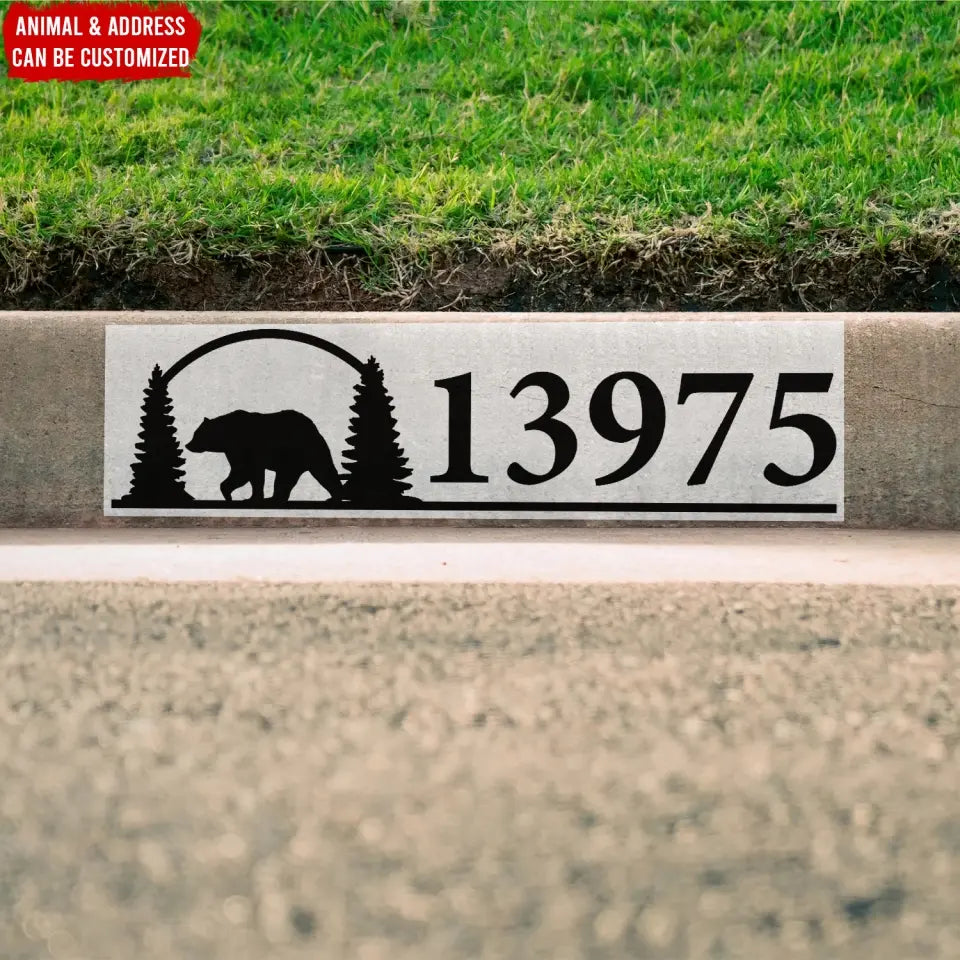 Wild Animal Adventure - Personalized Curb Decal, Custom Address Curb Decal - CD10
