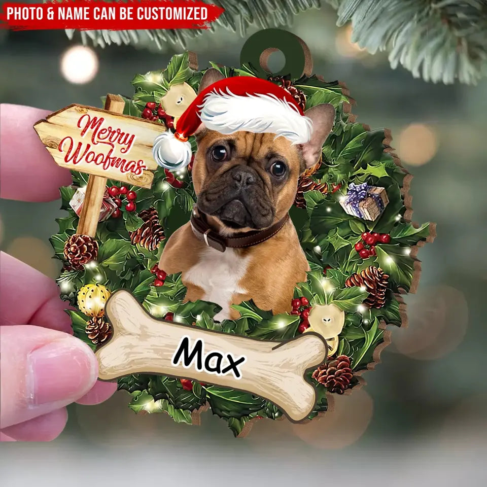 Merry Woofmas, Christmas Gift - Personalized Ornament, Gift For Dog Lovers - ORN149