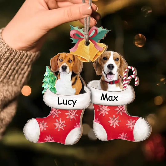 Custom Stocking Photo - Personalized Wooden Ornament, Gift For Christmas - ORN151