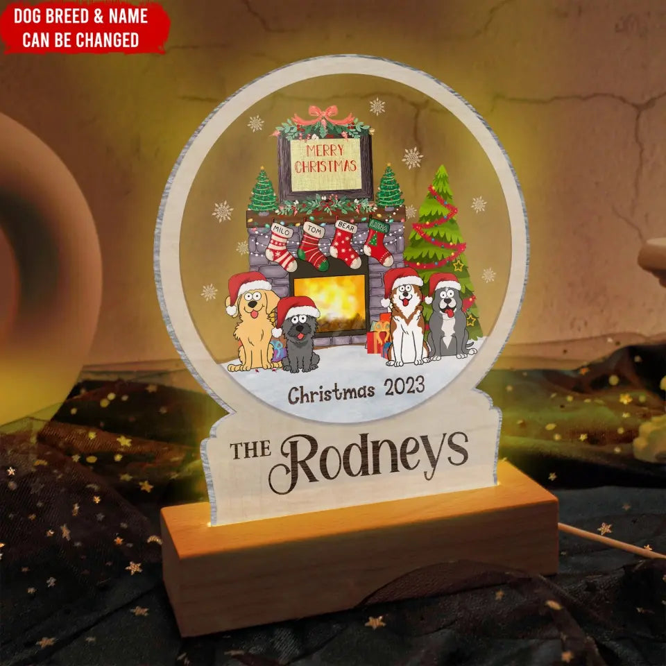 Stockings Family - Personalized Acrylic Lamp, Gift For Christmas - L87