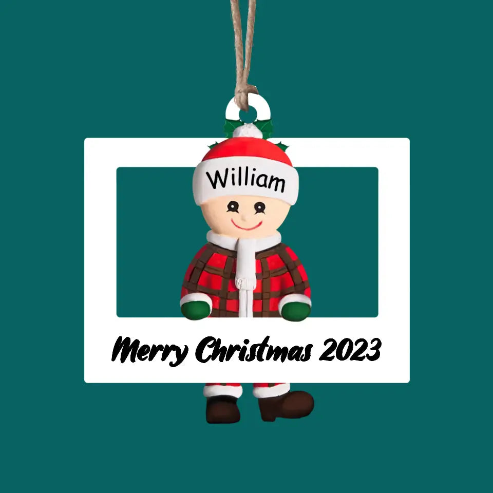 Merry Christmas Ornament - Personalized Wooden Ornament, Gift for Family - ORN150