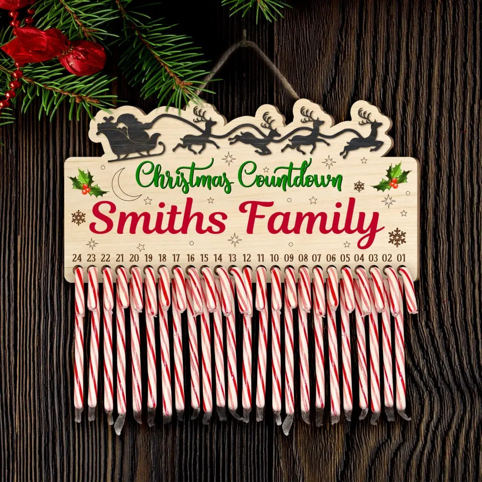 Christmas Countdown - Personalized Countdown Sign, Gift For Christmas - DS669