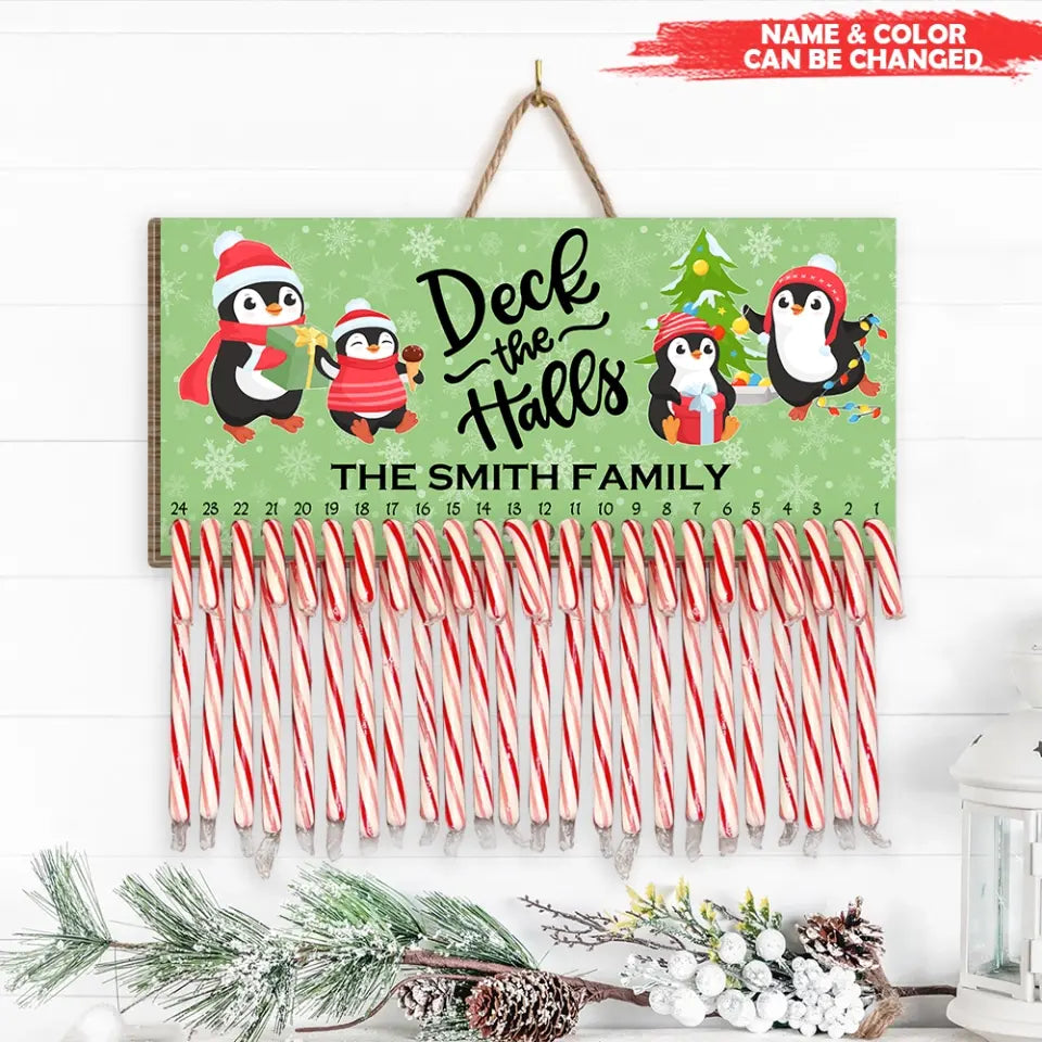 Christmas Penguind Candy Countdown Sign - Personalized Countdown Sign, Christmas Gift - DS701