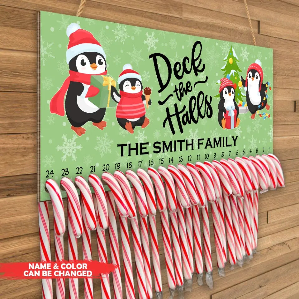 Christmas Penguind Candy Countdown Sign - Personalized Countdown Sign, Christmas Gift - DS701